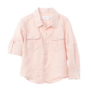 Onia 100% Linen Kids Button Down Garret Shirt, NWT